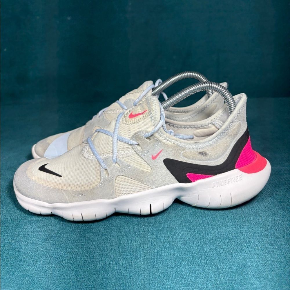 Nike Women’s Free RN 5.0 Shoes White/Black-Half Blue Size 8.5